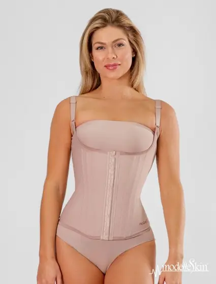 Corset modelador bretel fino con recorte en busto