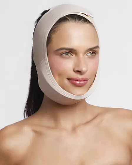 Mentonera con placa para papada sin abertura auricular
